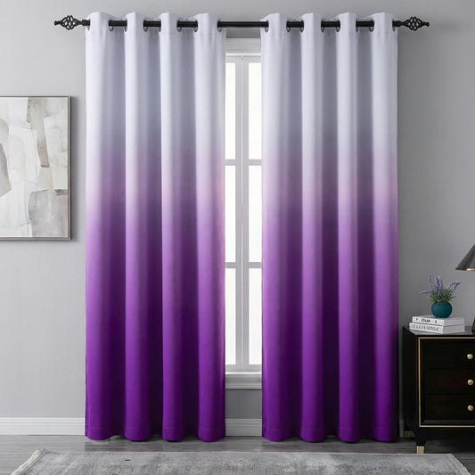 Alishomtll Room Darkening Purple Blackout Curtains Grommet Window Drapes for Living Room Bedroom ,2 Panels