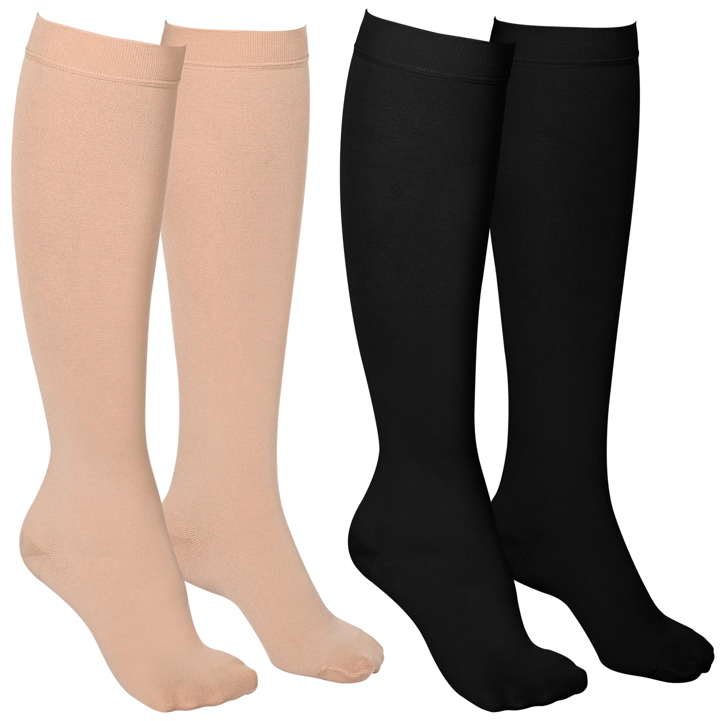 MARTINE MALL 2 Pairs Open Toe Compression Stockings