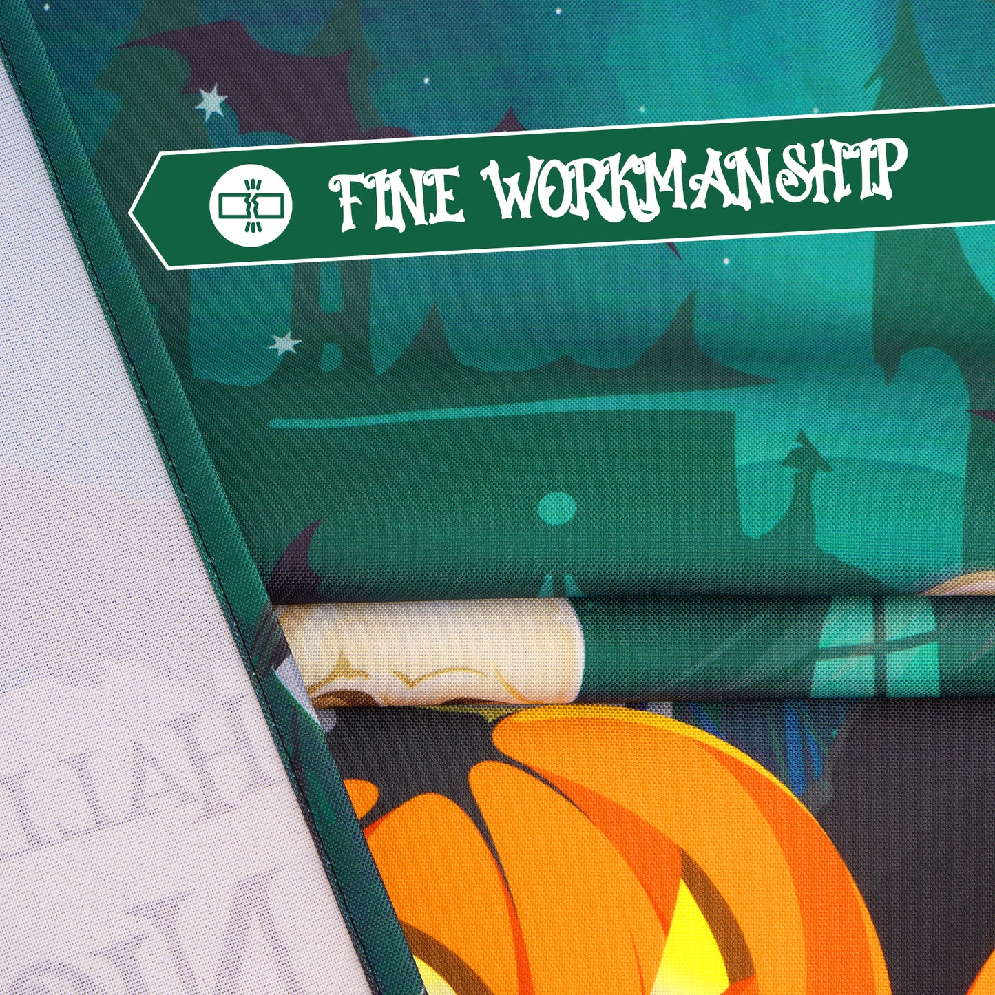 Alishomtll Halloween Valances Curtains Kitchen Tombstones and Trees Ghost Pumpkin Windows Drapes ,52 X 18 Inch,Rod Pocket