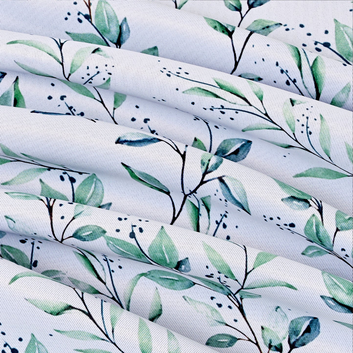 Alishomtll Blackout Curtains Green Leaf Printed Thermal Insulated Window Drapes for Bedroom Living Room 63 Inches Long,52" Wide, 2 Panels