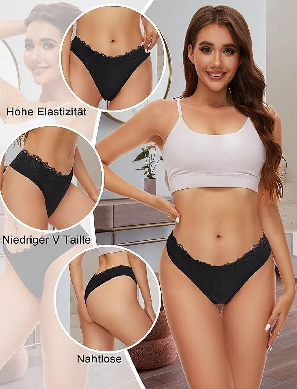 Sunm Boutique Seamless Thongs for Women No Show Wavy Edge Side Women's Thong panties Ladies Underwear Sexy S-XL