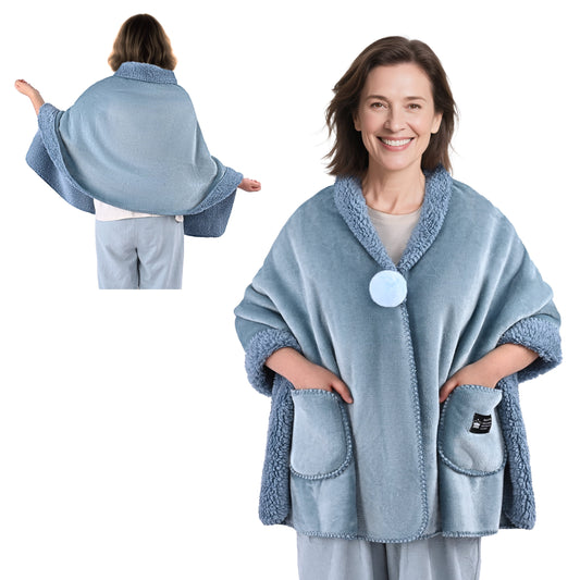 MecTo Wearable Blanket -Drape and Go No Sleeves- Lightweight Warm Wrap Shawl  - Lap Blanket - Gift for Grandma and Mom