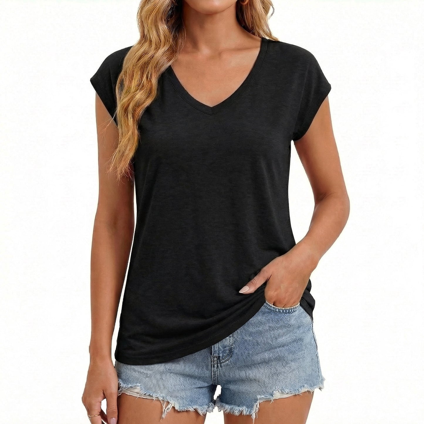Gingprous Casual Tank tops for Women Cap Sleeve Basic Tee Shirt Loose Fit Spring Summer Tee Tops