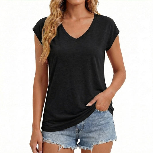 Gingprous Casual Tank tops for Women Cap Sleeve Basic Tee Shirt Loose Fit Spring Summer Tee Tops