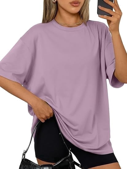 Gingprous Womens Oversized Tshirt Short Sleeve Crew Neck Tee Shirt Casual Workout T Shirt