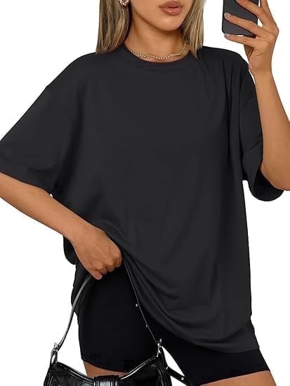 Gingprous Womens Oversized Tshirt Short Sleeve Crew Neck Tee Shirt Casual Workout T Shirt