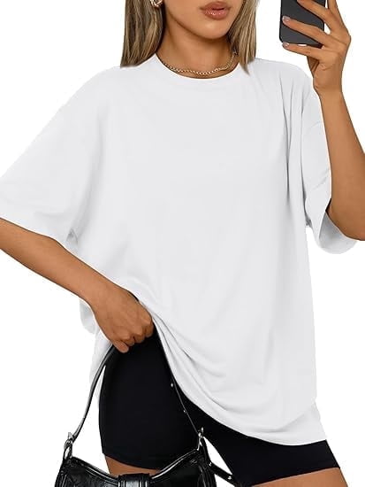 Gingprous Womens Oversized Tshirt Short Sleeve Crew Neck Tee Shirt Casual Workout T Shirt