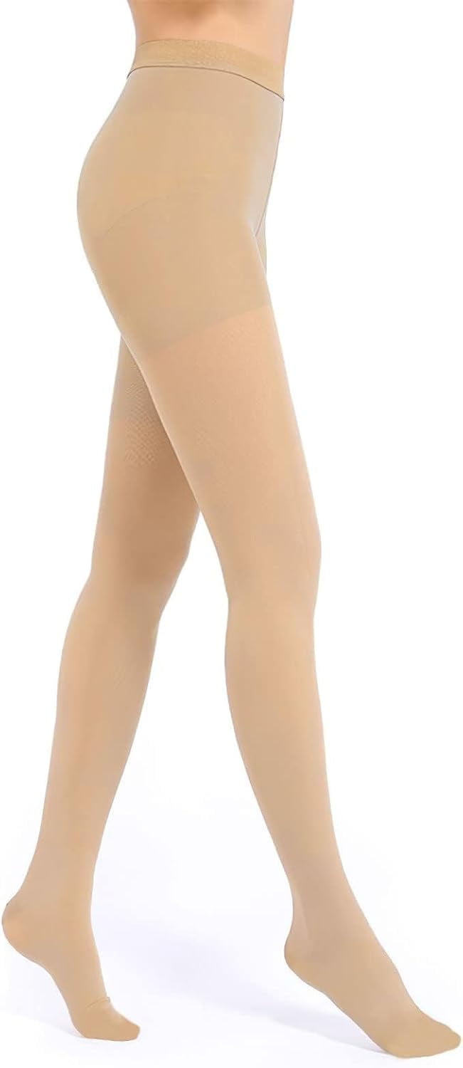 MARTINE MALL 20-30 mmHg Medical Closed Toe Compression Pantyhose Black 3XL Size Nylon Compression Stockings for Women & Men