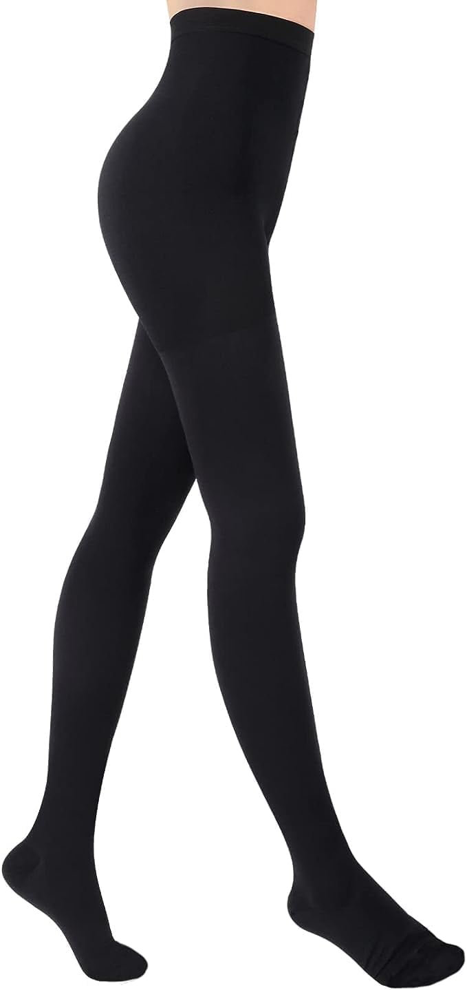 MARTINE MALL 20-30 mmHg Medical Closed Toe Compression Pantyhose Black 3XL Size Nylon Compression Stockings for Women & Men