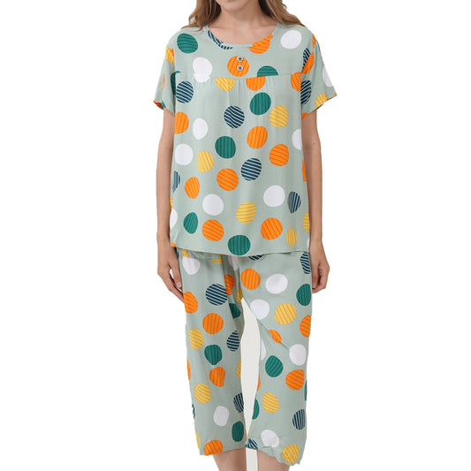 MecTo 2 Piece Women's Short Sleeve Pajama Sets, Lounge Sleepwear Ladies Pjs Sets with Pockets