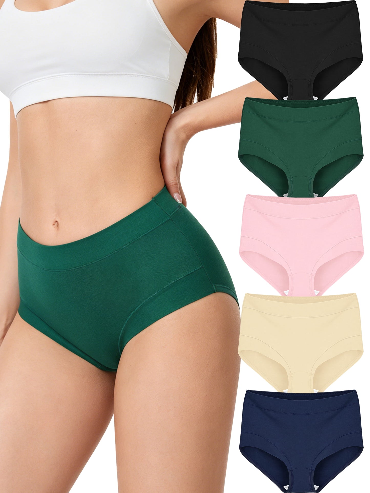 MecTo Womens Cotton Underwear 5 Pack Hipster Panties Soft Cotton Briefs Moisture Wicking Ladies Underpants