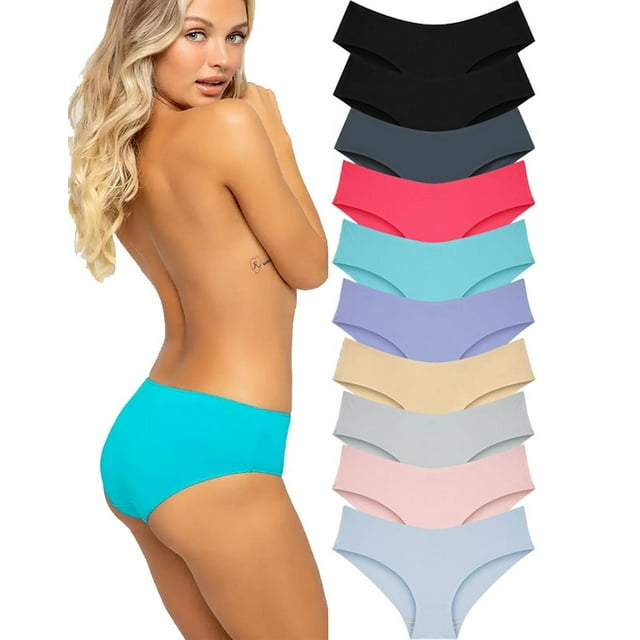 Sunm Boutique Bikini Underwear for Women Cheeky Panties Invisible Bikini Panties 10 Pack