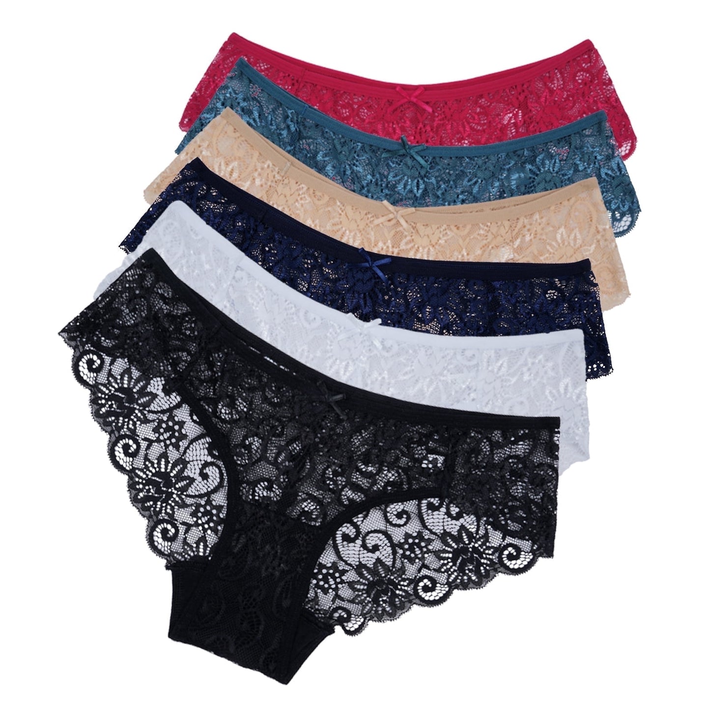 Sunm Boutique Lace Panties Cotton Underwear for Women Plus Size Cheeky Panties for Women Hipster 6 pack