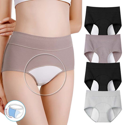 Sunm Boutique Women's Period Underwear Heavy Flow, High Absorbency Cotton Panties LeakProof Postpartum Menstrual Briefs