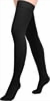 1 Pair Wukang 20-32mmHg Black L Size Thigh High Compression Stocking Closed Toe Compression Socks for Women & Men