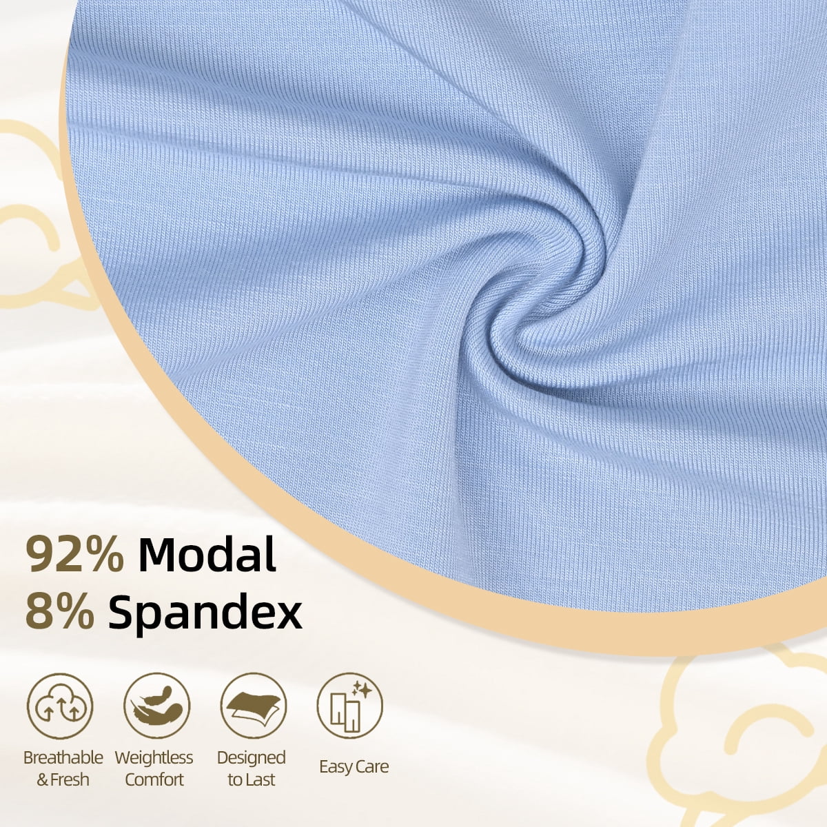 MecTo Womens Modal Underwear 5 Pack High Waist Briefs Breathable Full Coverage Ladies Panties