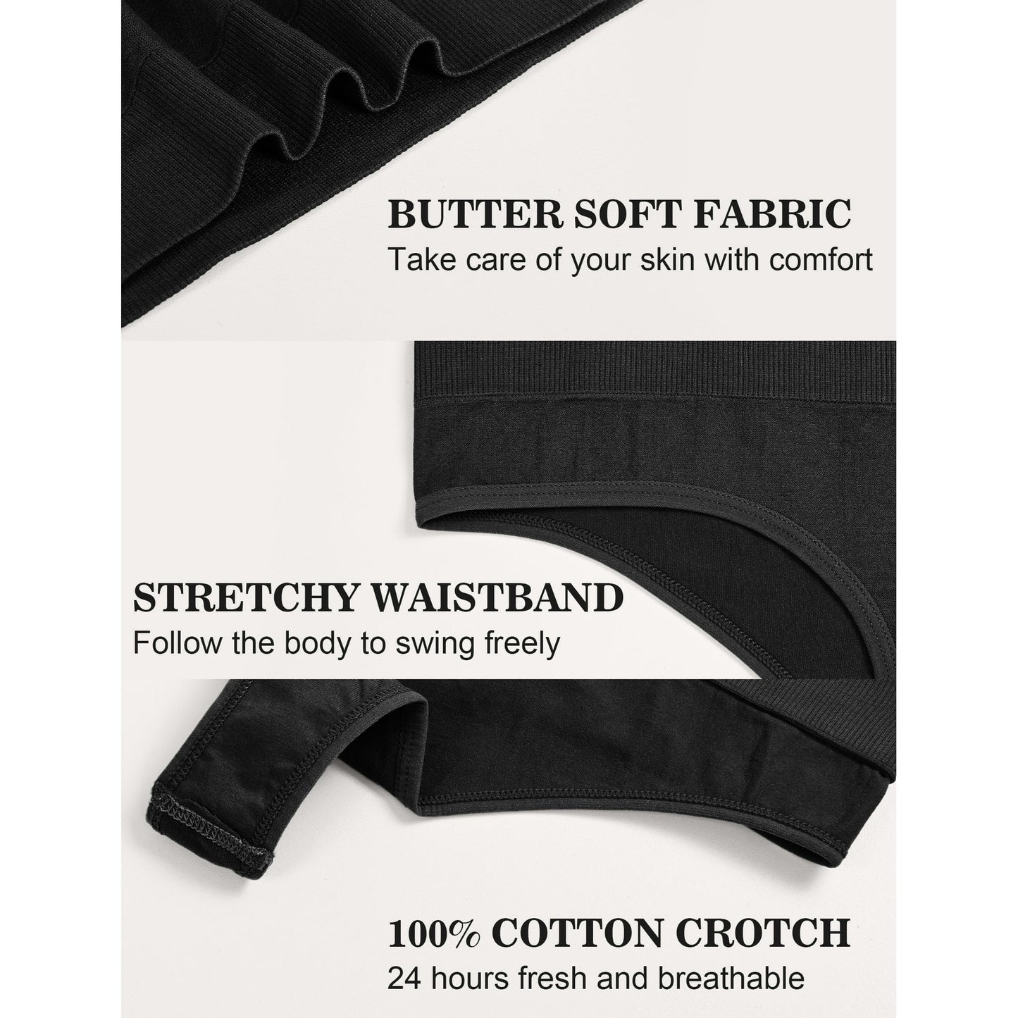 Sunm Boutique High-Waist Seamless Thongs (6-Pack) – Tummy Control & No-Show Comfort
