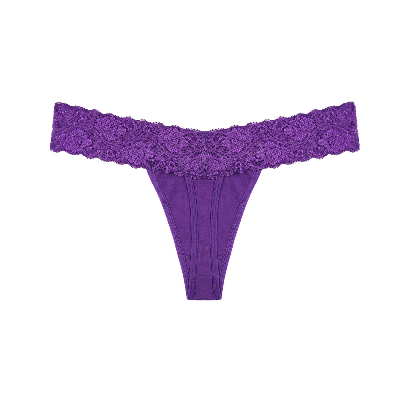 Sunm Boutique Stay-Put Lace Thongs for Women, 12-Pack Low Rise No Show Breathabl