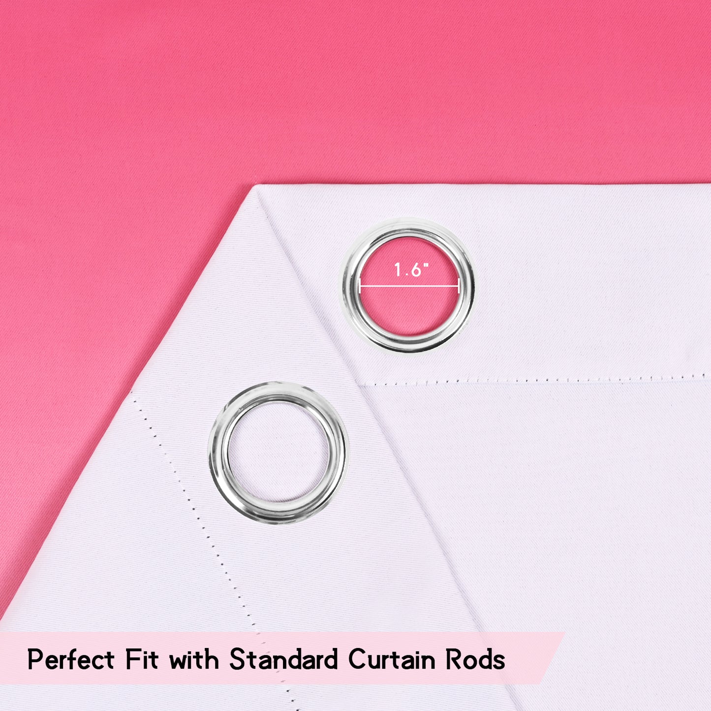 Alishomtll Pink Blackout Curtains Grommet Room Darkening Window Drapes for Living Room Bedroom ,2 Panels of 52" W x 63" L