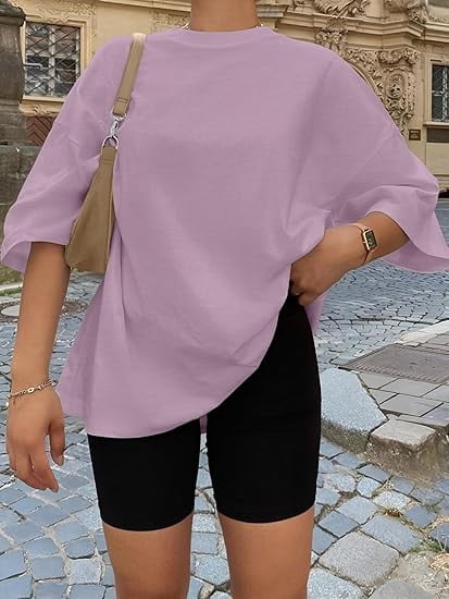 Gingprous Womens Oversized Tshirt Short Sleeve Crew Neck Tee Shirt Casual Workout T Shirt