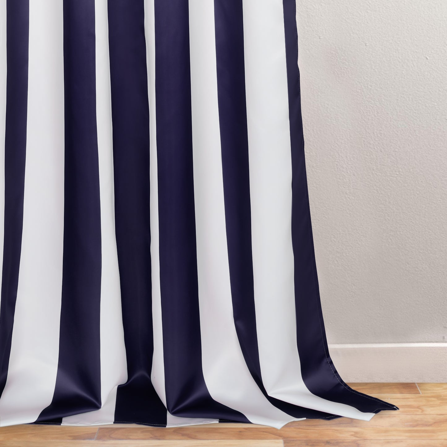 Alishomtll Curtains Satin Light Filtering Grommet Window Drapes For Bedroom Living Room,52”X 84”L,2 Panels,Blue White Striped