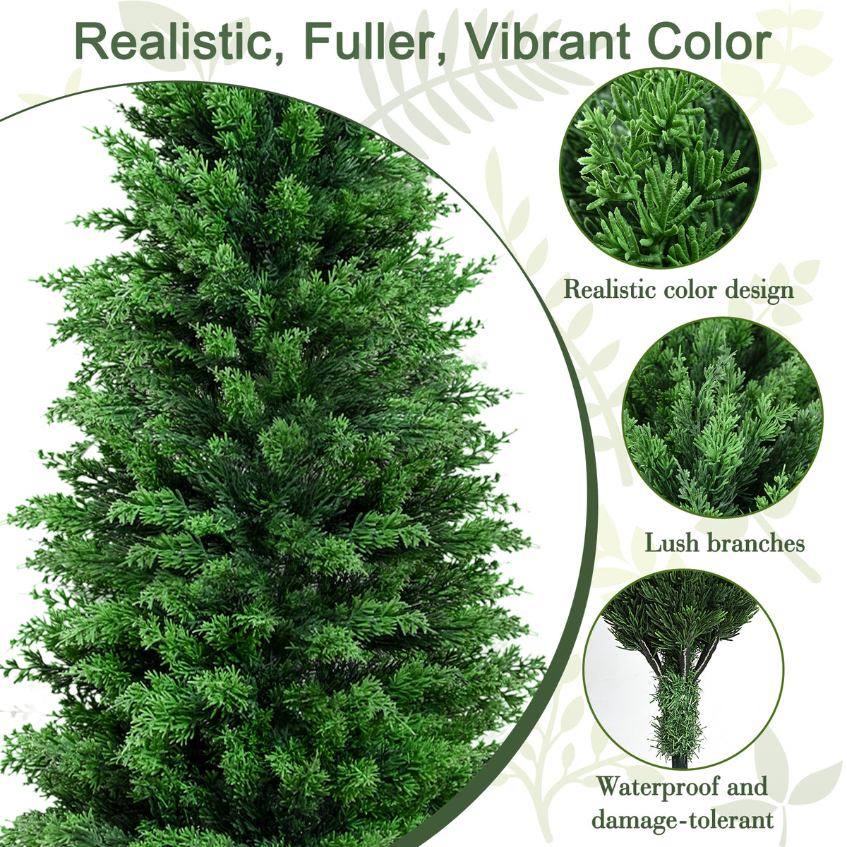 MARTINE MALL 4ft Artificial Cedar Topiary Christmas Trees Topiary Outdoor Fake Shrubs Potted Plants for Front Porch Outdoor Indoor Garden Xmas Decor