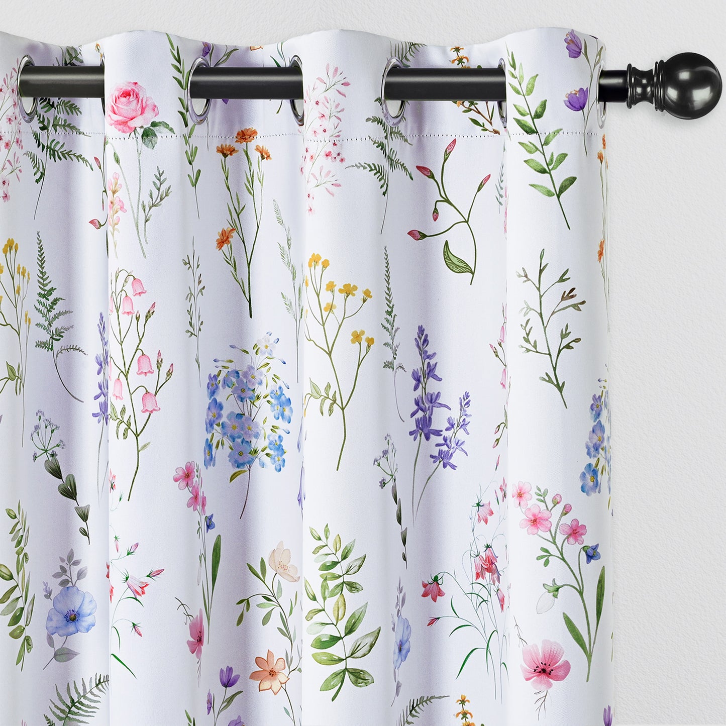 Alishomtll Blackout Curtains Floral Printed Thermal Insulated Window Drapes for Bedroom Living Room 63 Inches Long,52" Wide, 2 Panels