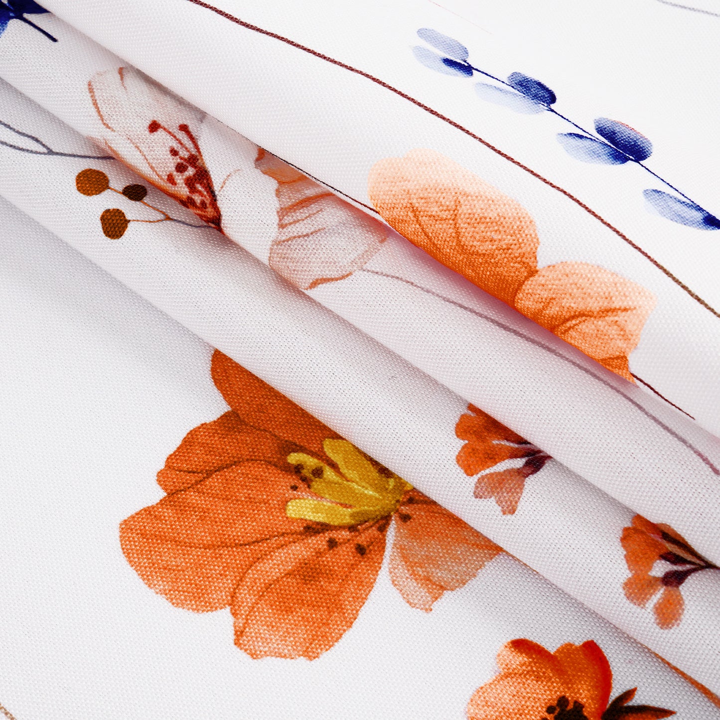 Alishomtll Floral Valance Curtains Kitchen Orange Wildflower Flower Leaf Windows Drapes,52 x 18 inch,Rod Pocket