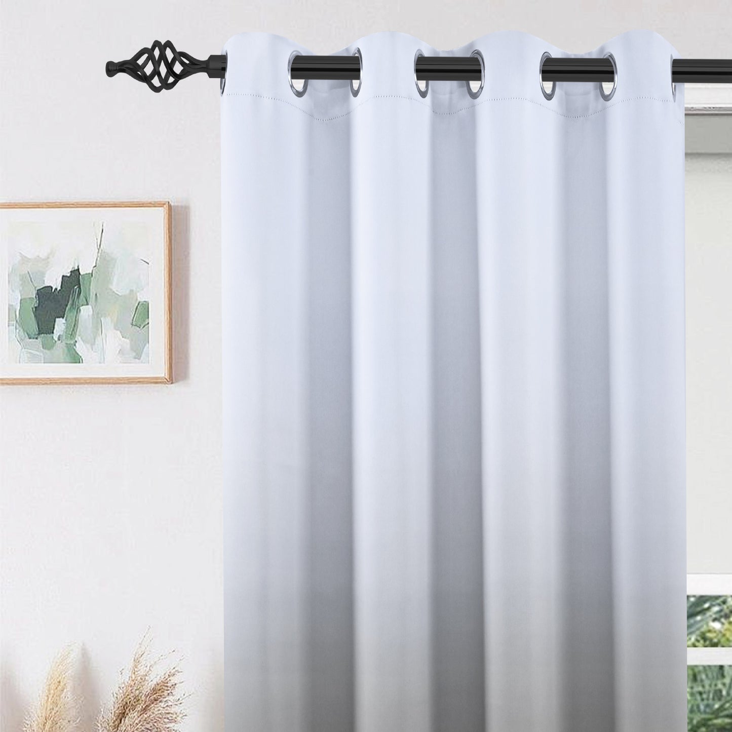 Alishomtll Grey Blackout Curtains Grommet Room Darkening Window Drapes for Living Room Bedroom ,2 Panels of 52" W x 84" L