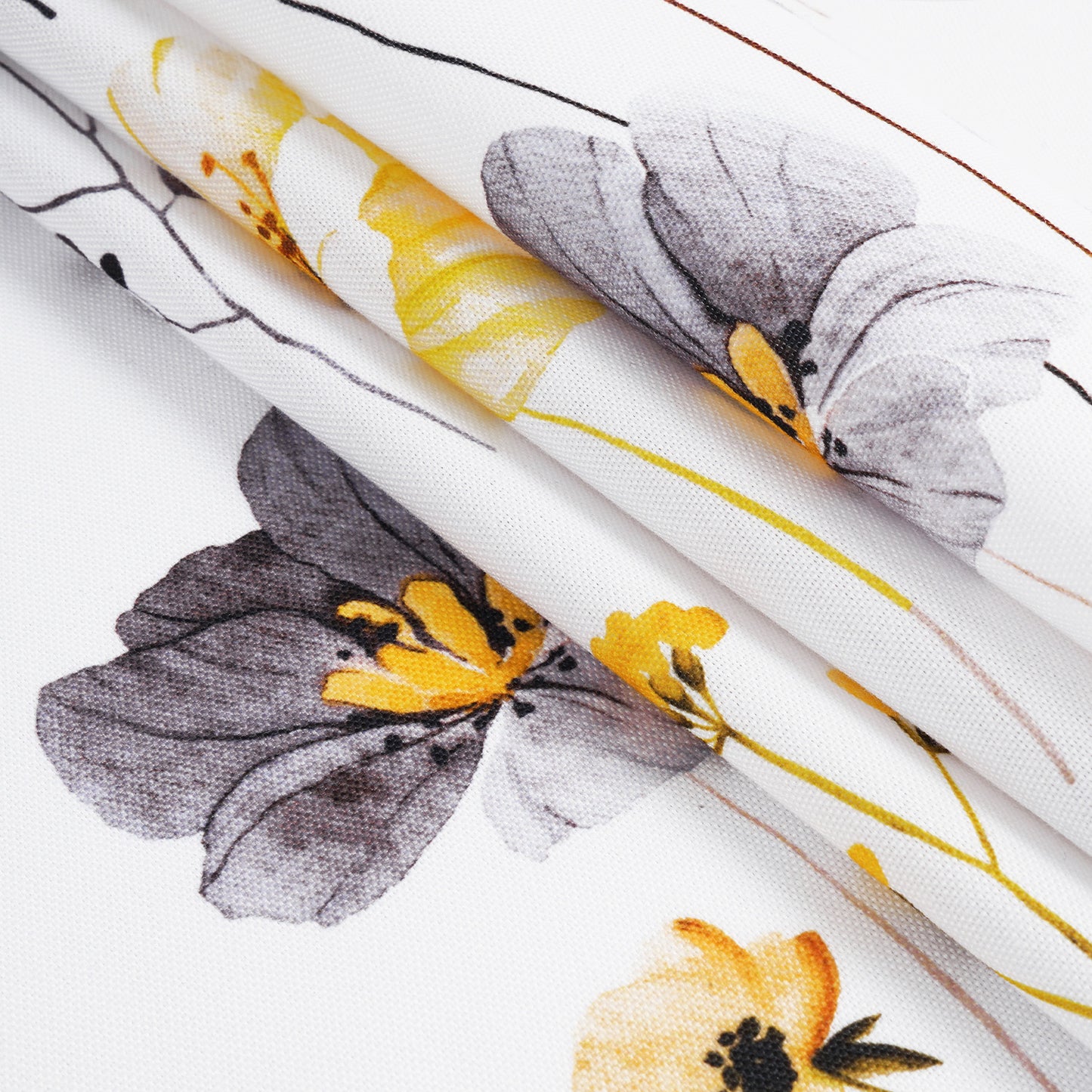 Alishomtll Floral Valance Curtains Kitchen Yellow Wildflower Flower Leaf Windows Drapes,52 x 18 inch,Rod Pocket