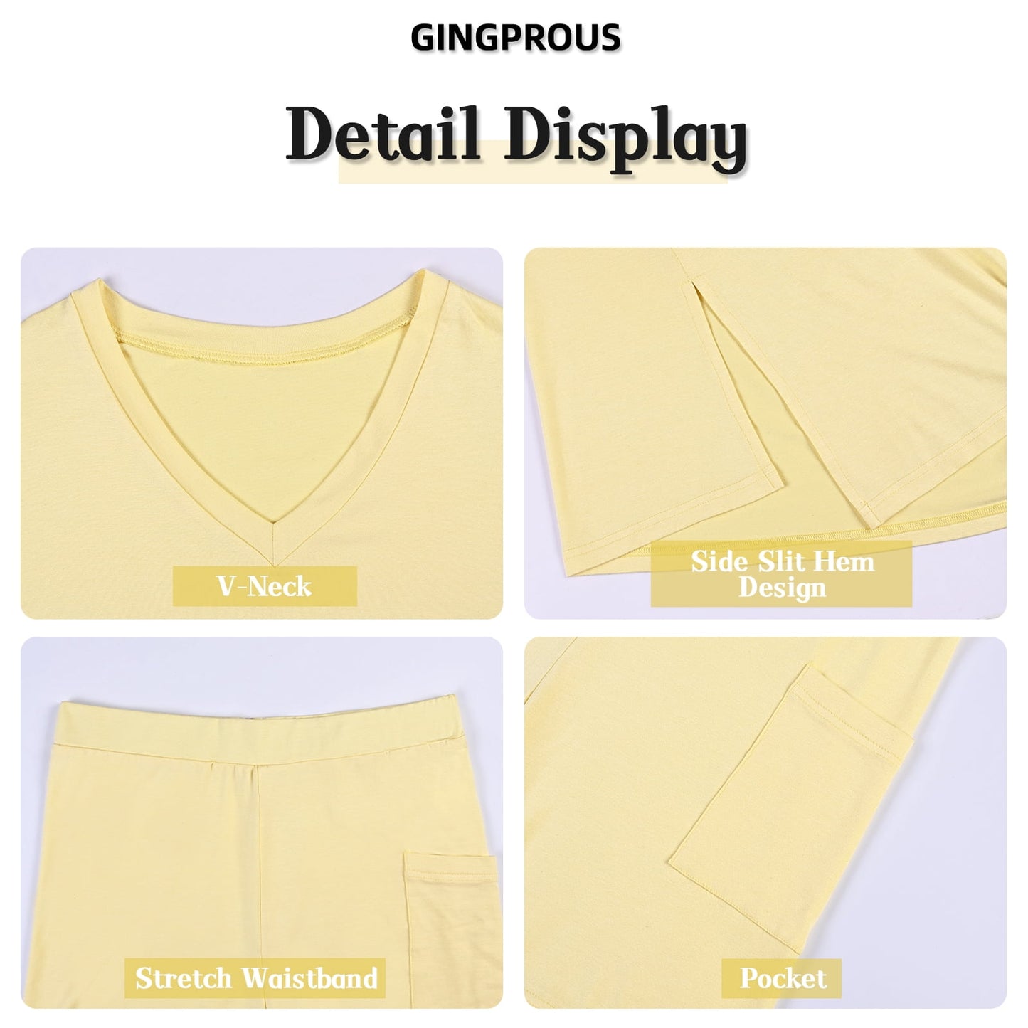 Gingprous Women's 2 Piece Summer Lounge Set 2026 Oversized Top & Elastic Waist Shorts Casual Travel Outfit