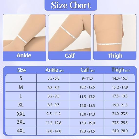 MARTINE MALL 1 Pair 15-20 mmHg Compression Pantyhose Medical Open Toe Compression Stockings for Women（Beige ,2XL）