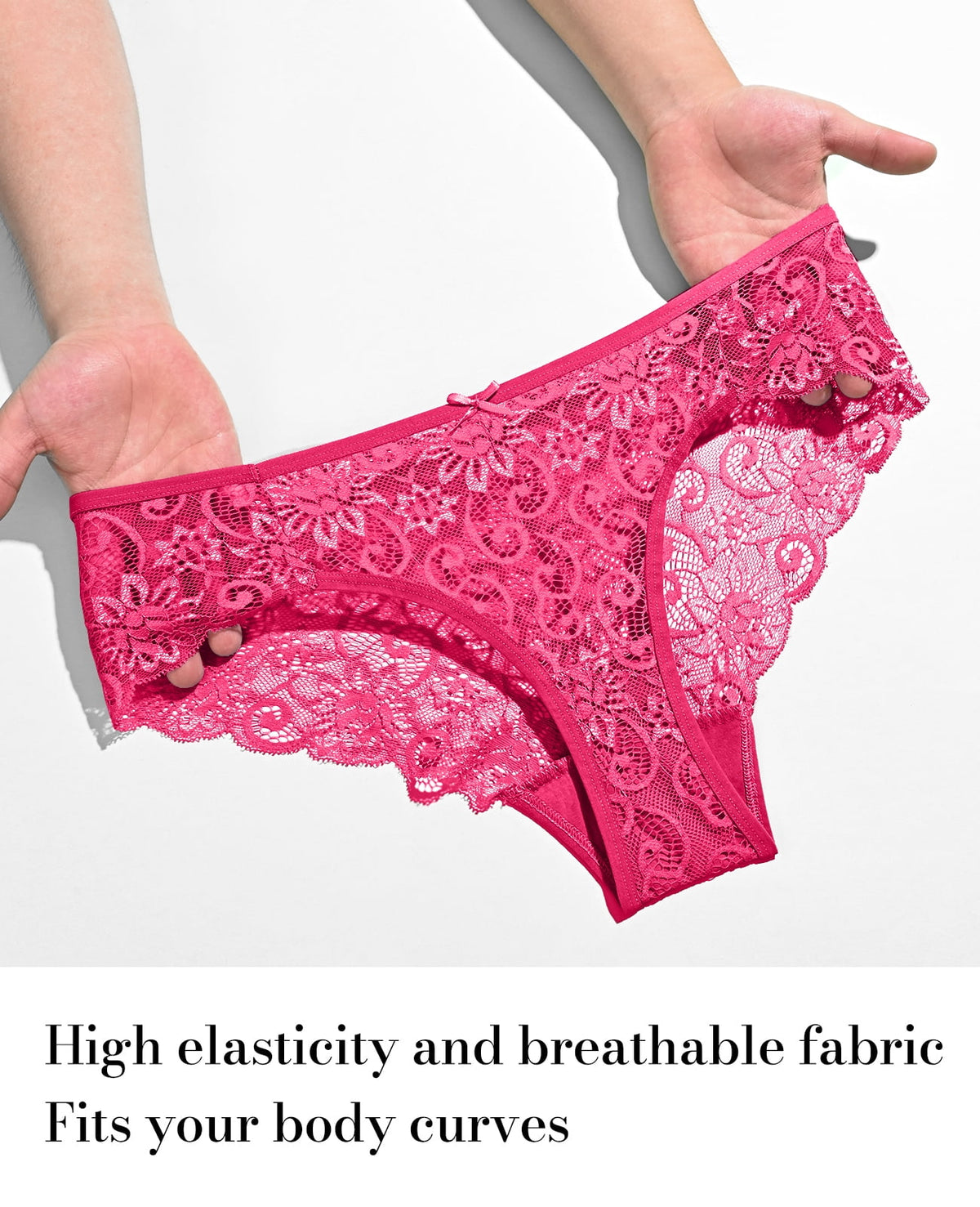 Sunm Boutique Lace Panties Seamless Underwear for Women Plus Size Cheeky Panties for Women Hipster 6 Pack