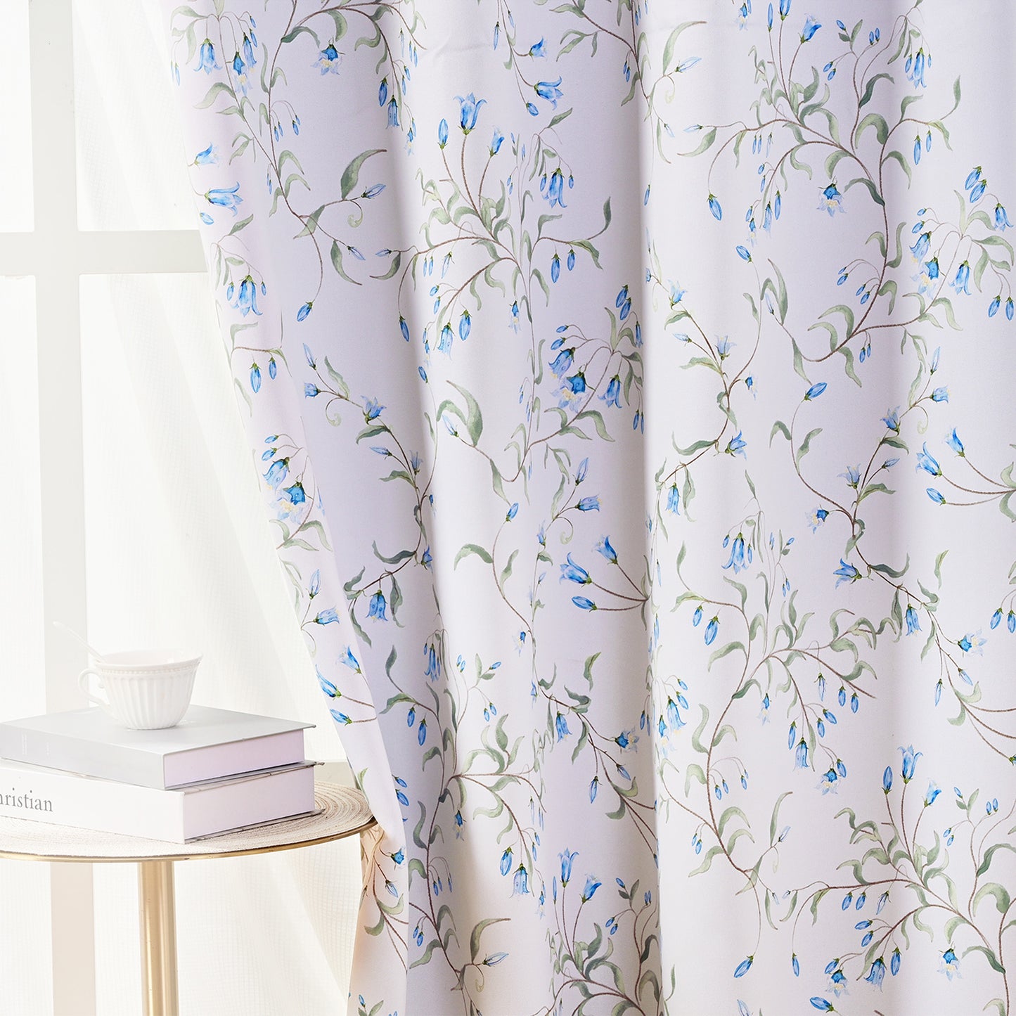Alishomtll Blackout Curtains Country Floral Printed Thermal Insulated Window Drapes for Bedroom Living Room 63 Inches Long,52" Wide, 2 Panels