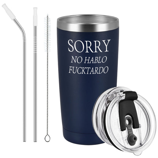 Gingprous 20 oz Insulated Stainless Steel Travel Tumbler , Vacuum Insulated Tumbler , Funny Birthday Christmas Gifts , Navy Blue