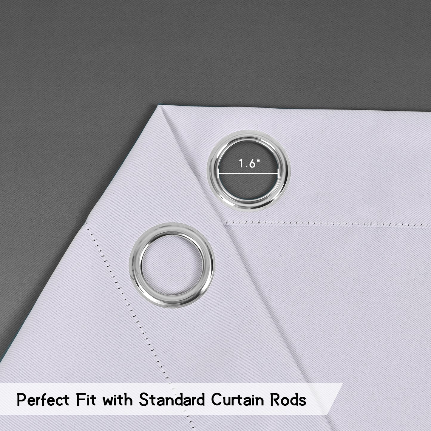 Alishomtll Grey Blackout Curtains Grommet Room Darkening Window Drapes for Living Room Bedroom ,2 Panels of 52" W x 63" L