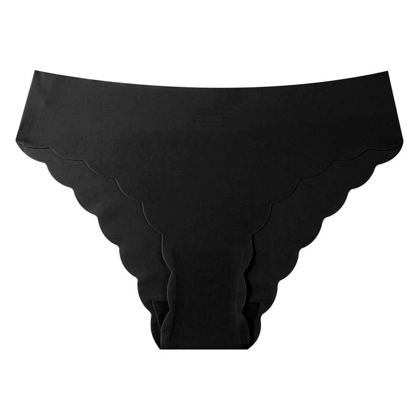 Sunm Boutique Seamless Cheeky Underwear for Women,No-Show Bikini Panties with Wave Edge,Stretchy & Non-Slip,6-Pack