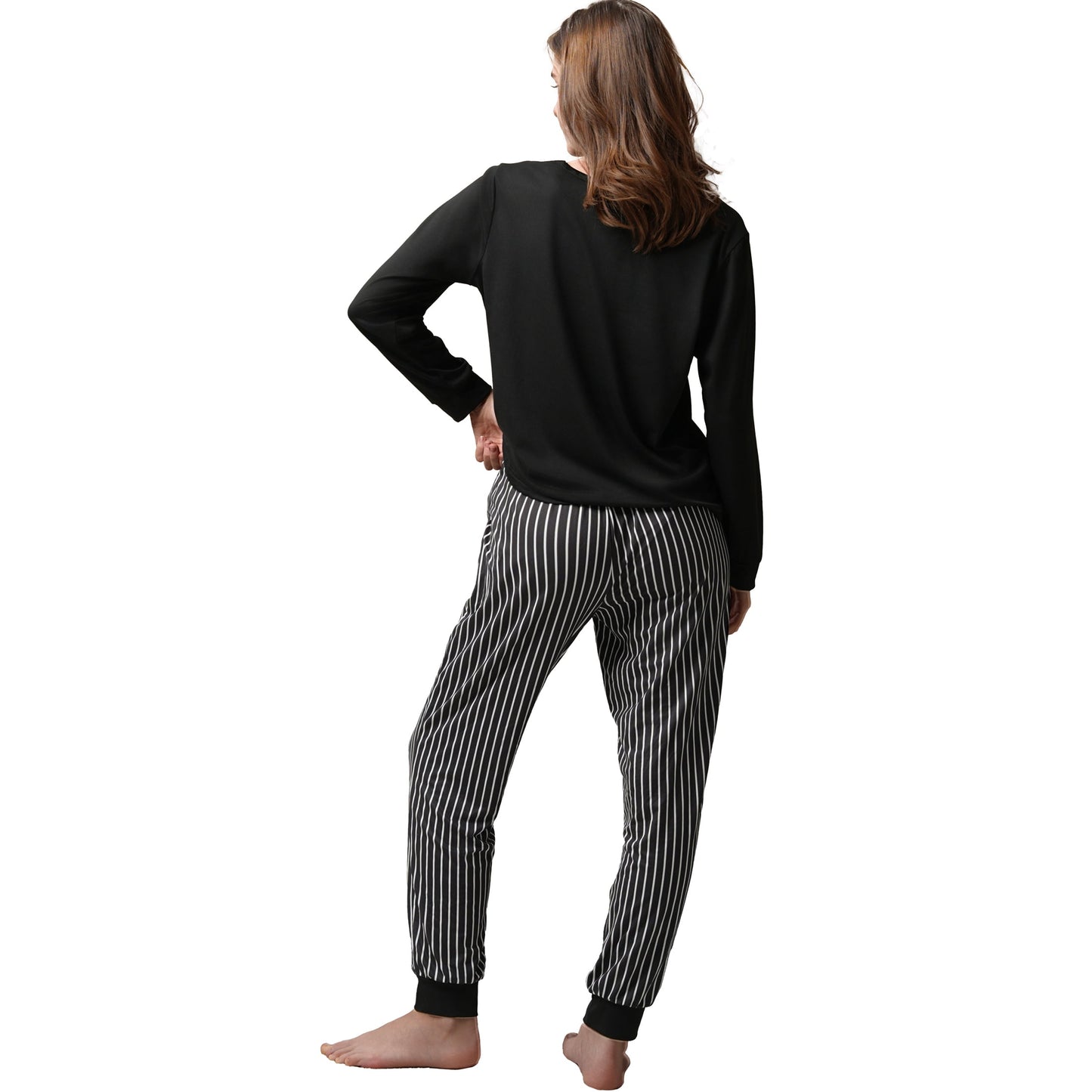 MecTo Women Pajamas Sets Soft Pj Set Long Sleeve Top with Long Pants Sleepwear 5 Piece Lounge Set