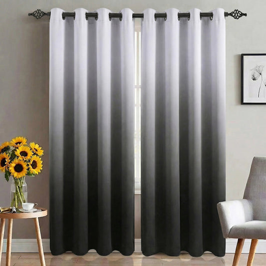 Alishomtll Room Darkening Black Blackout Curtains Grommet Window Drapes for Living Room Bedroom ,2 Panels of 52" W x 84" L