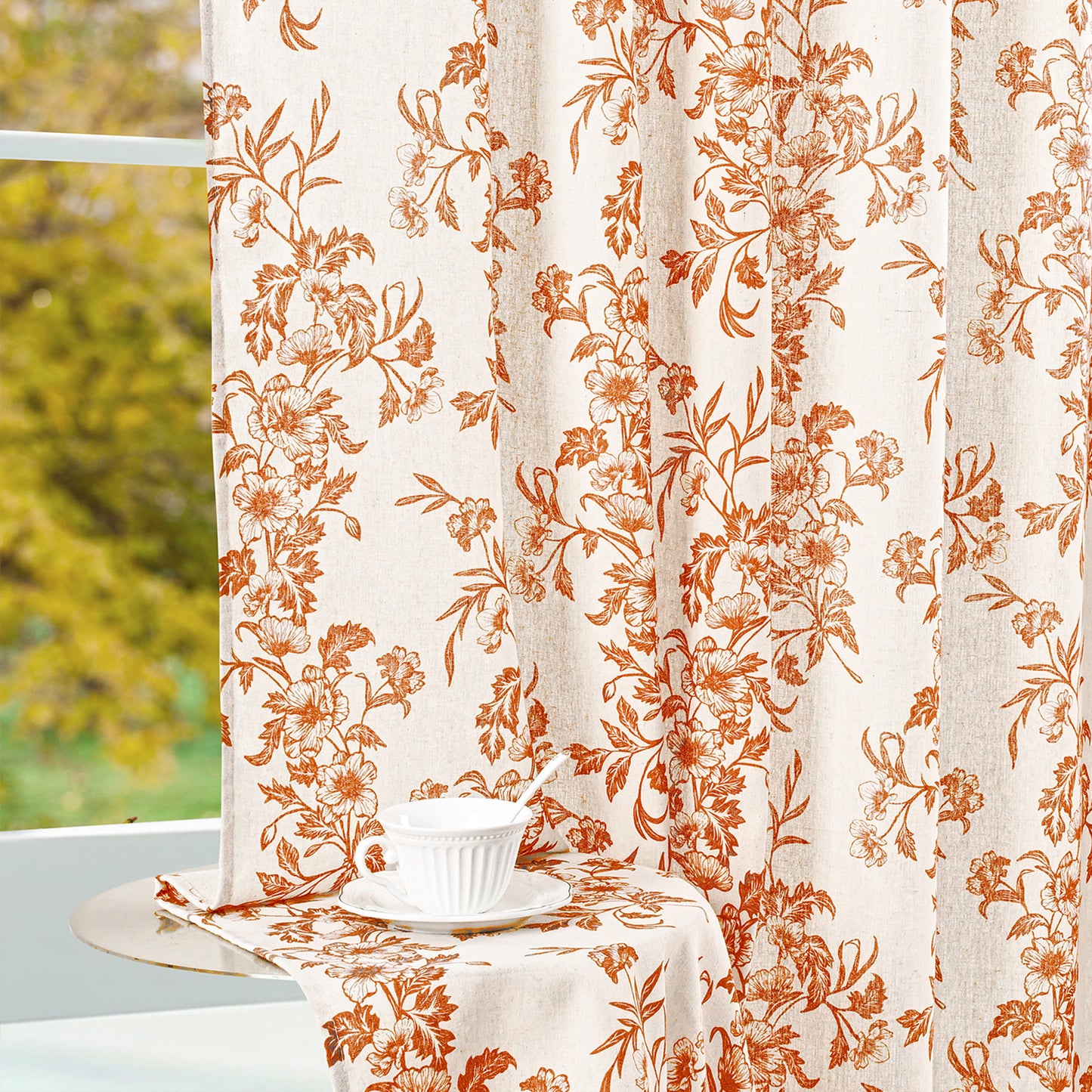 Alishomtll Fall Autumn Floral Curtains for Living Room Thanksgiving Farmhouse Country Sunflower Linen Curtains Light Filtering Window Drapes,52"x 84", 2 Panels