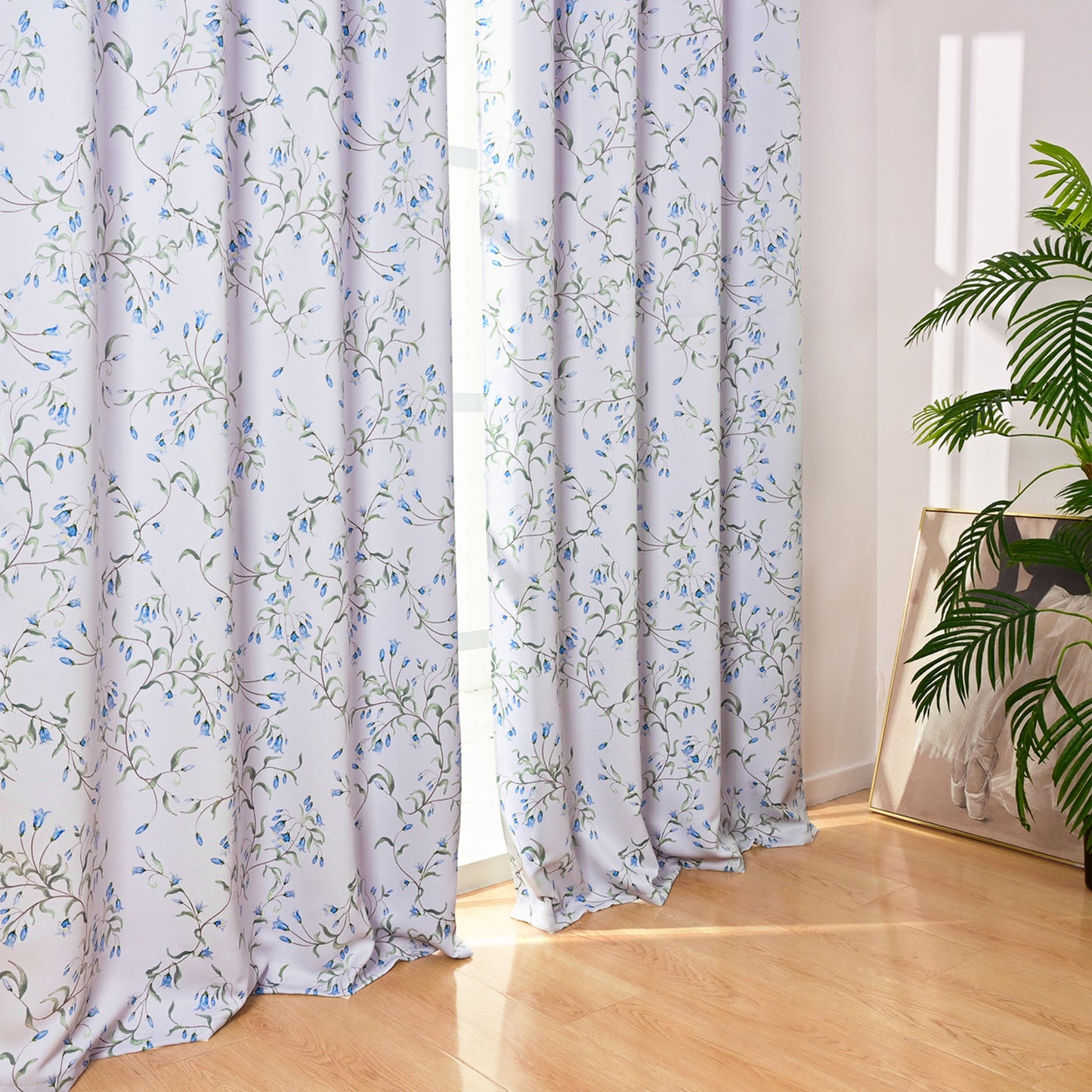 Alishomtll Blackout Curtains Country Floral Printed Thermal Insulated Window Drapes for Bedroom Living Room 84 Inches Long,52" Wide, 2 Panels