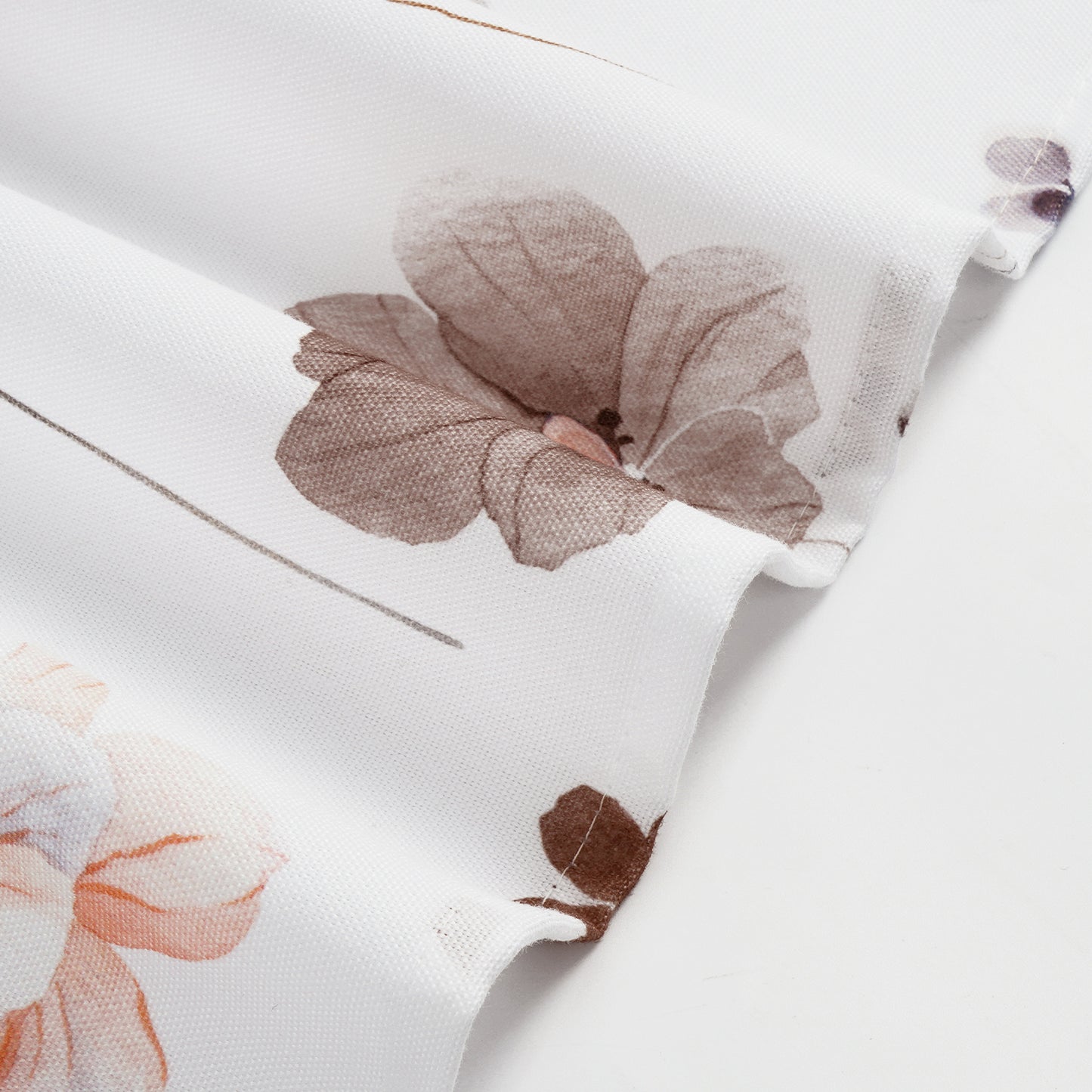 Alishomtll Floral Valance Curtains Kitchen Brown Wildflower Flower Leaf Windows Drapes,52 x 18 inch,Rod Pocket