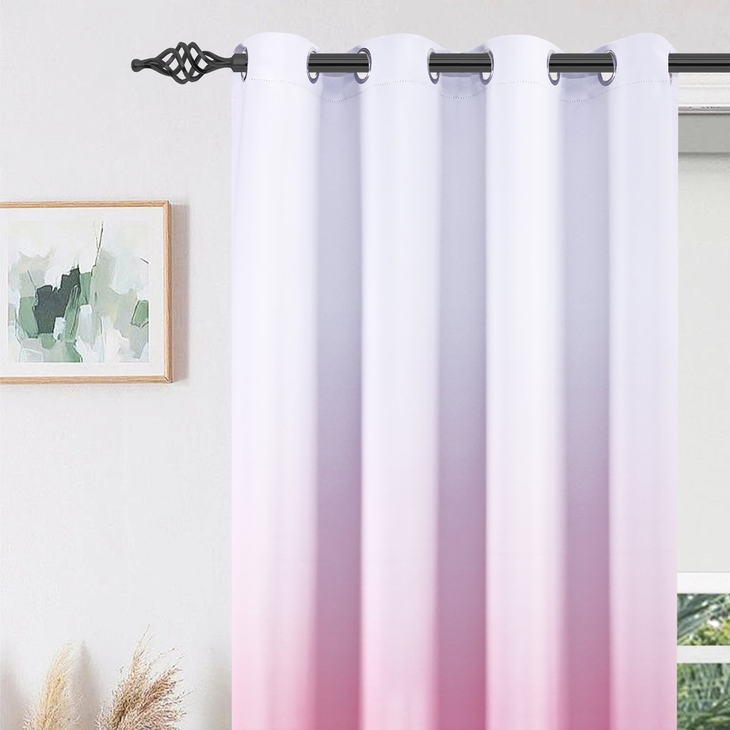 Alishomtll Pink Blackout Curtains Grommet Room Darkening Window Drapes for Living Room Bedroom ,2 Panels of 52" W x 63" L
