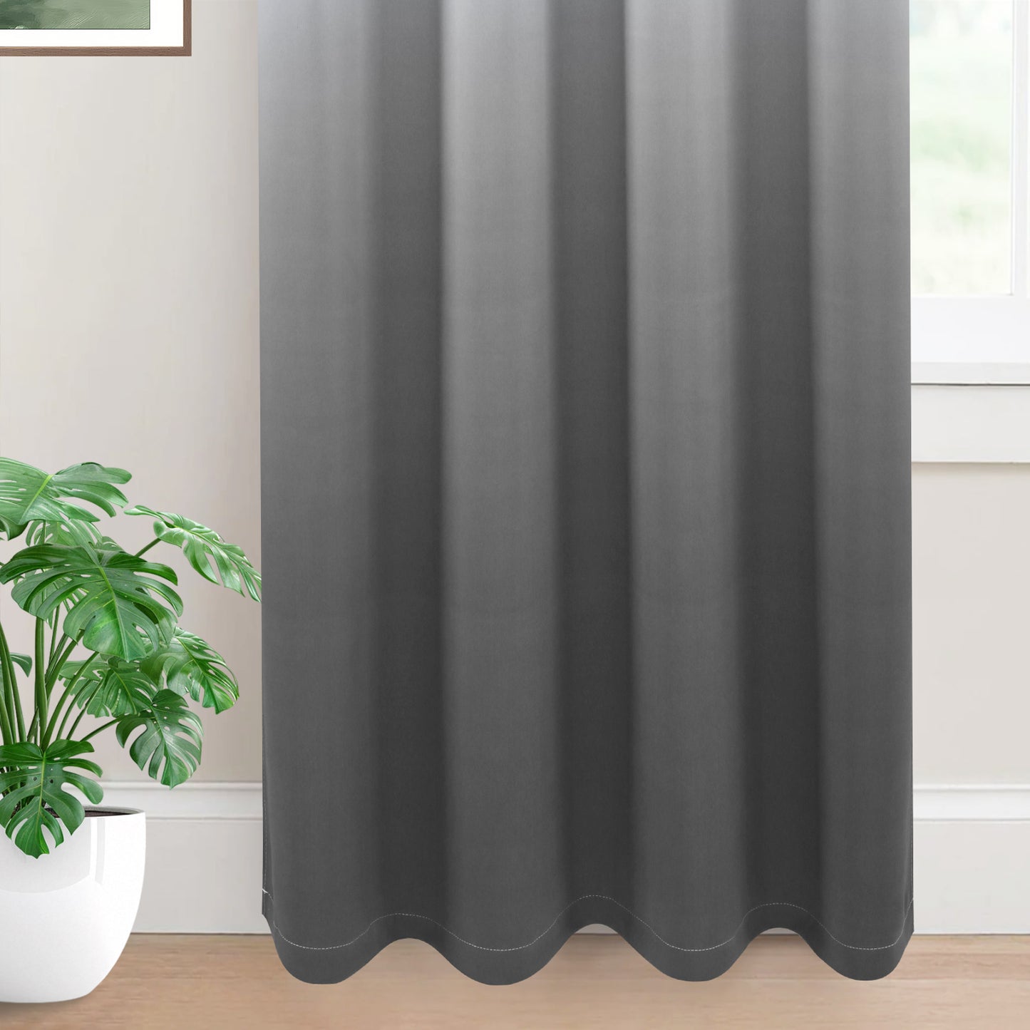 Alishomtll Grey Blackout Curtains Grommet Room Darkening Window Drapes for Living Room Bedroom ,2 Panels of 52" W x 84" L