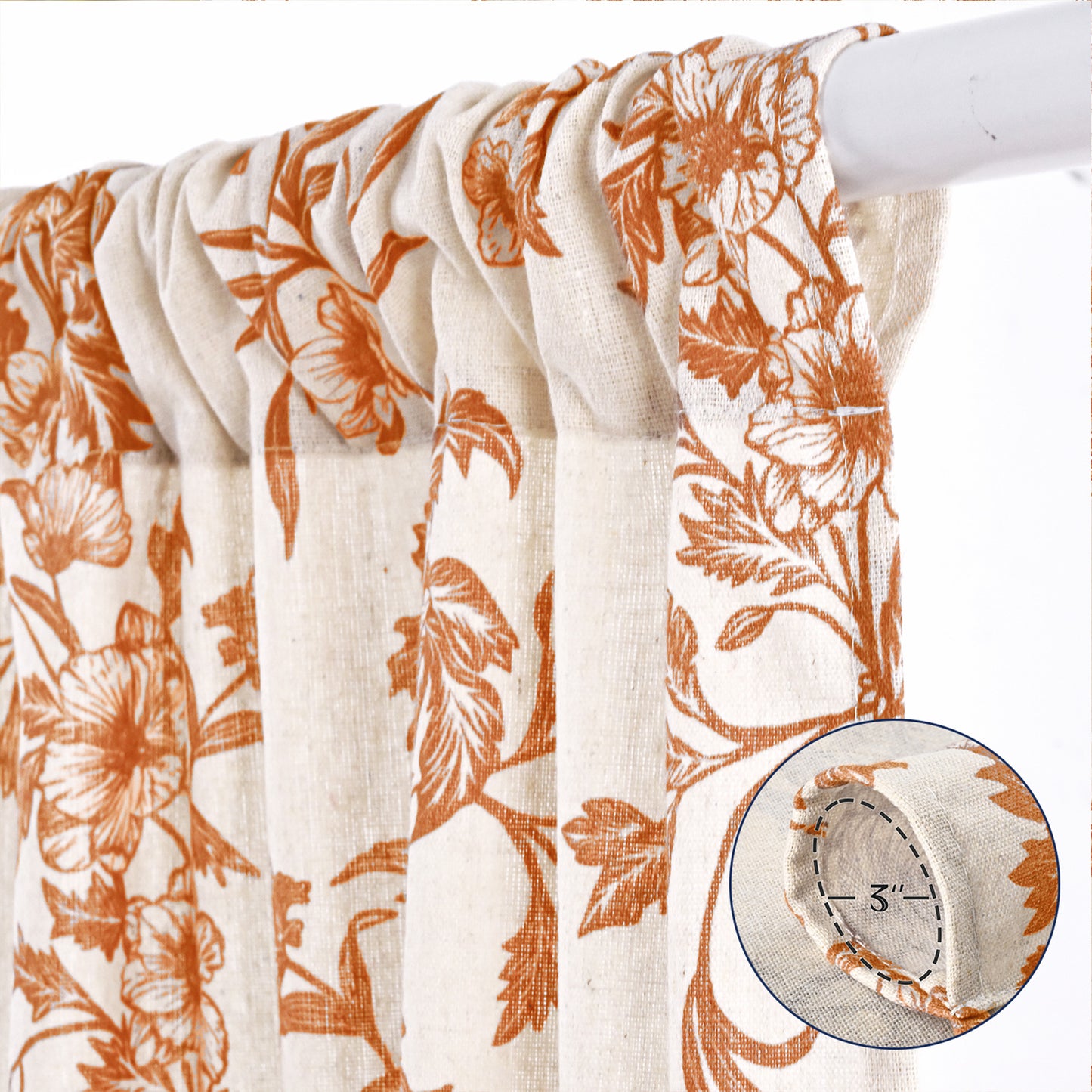 Alishomtll Fall Autumn Floral Curtains for Living Room Thanksgiving Farmhouse Country Sunflower Linen Curtains Light Filtering Window Drapes,52"x 63", 2 Panels