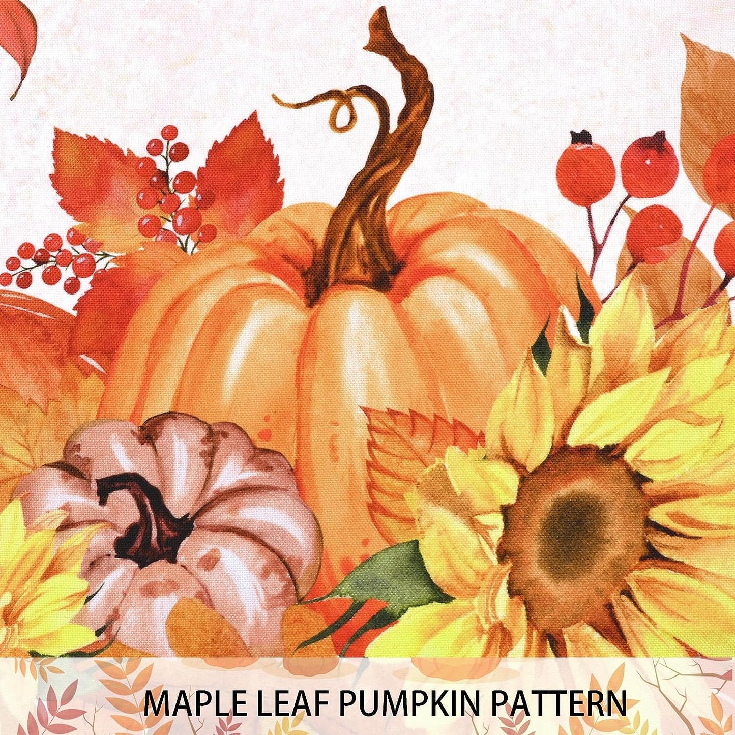 Alishomtll Fall Kitchen Curtains Thanksgiving Valance Fall Pumpkins Rod Pocket Window Treatment, 52W" x 18L", 1 Panel