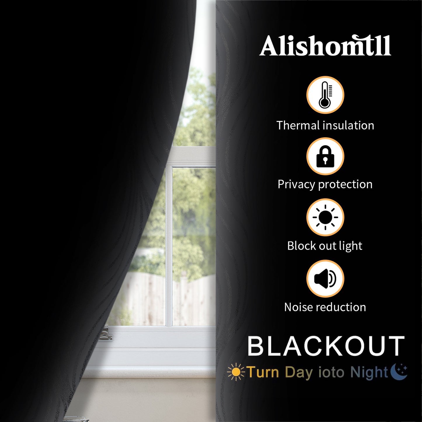 Alishomtll White Blackout Curtains for Living Room ,Modern Metallic Silver Wave Pattern Bedroom Thermal Insulated Drapes ,2 Panel Set,52"x84"