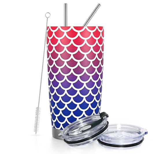 Gingprous 20 oz Stainless Steel Tumblers with Lids Straws, Double Wall Travel Tumblers, Vacuum Insulated Tumblers, , Multicolor