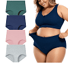 Sunm Boutique Womens Cotton Underwear Plus Size 4 Pack, Tummy Control Panties High Waisted panties Ladies Panties