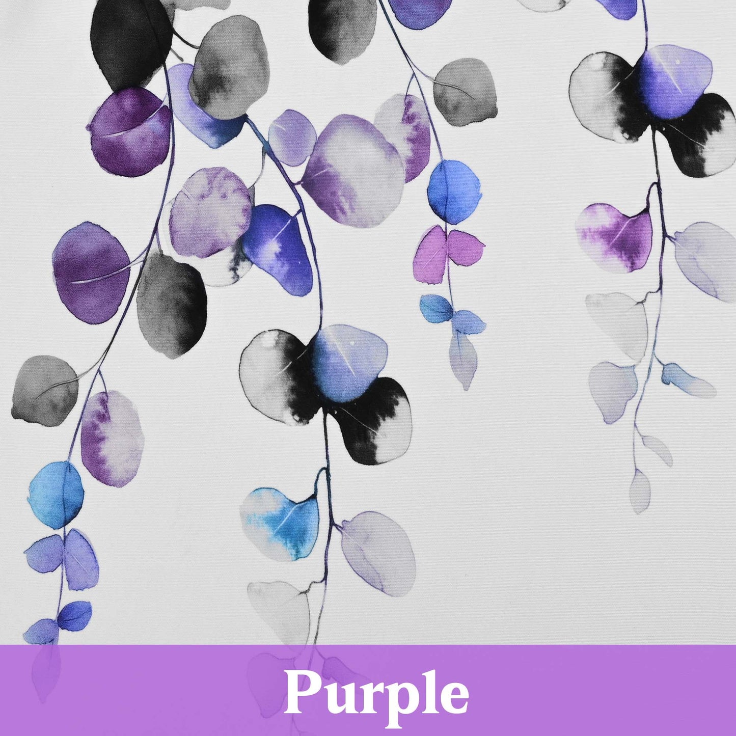 Alishomtll Valance Curtains for Living Room Bedroom Kitchen Windows Grey Purple Watercolor Leaves Print ,52 x 18 inch,Rod Pocket